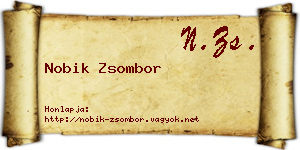 Nobik Zsombor névjegykártya
